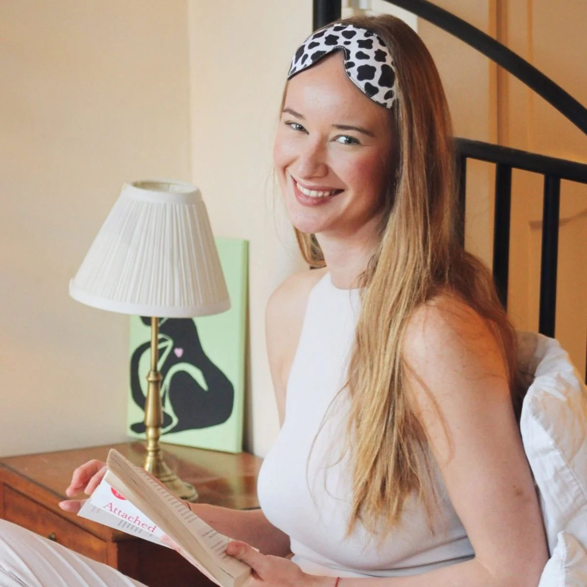 Contoured 3D Blackout Sleep Mask - Cow Print - Image 3