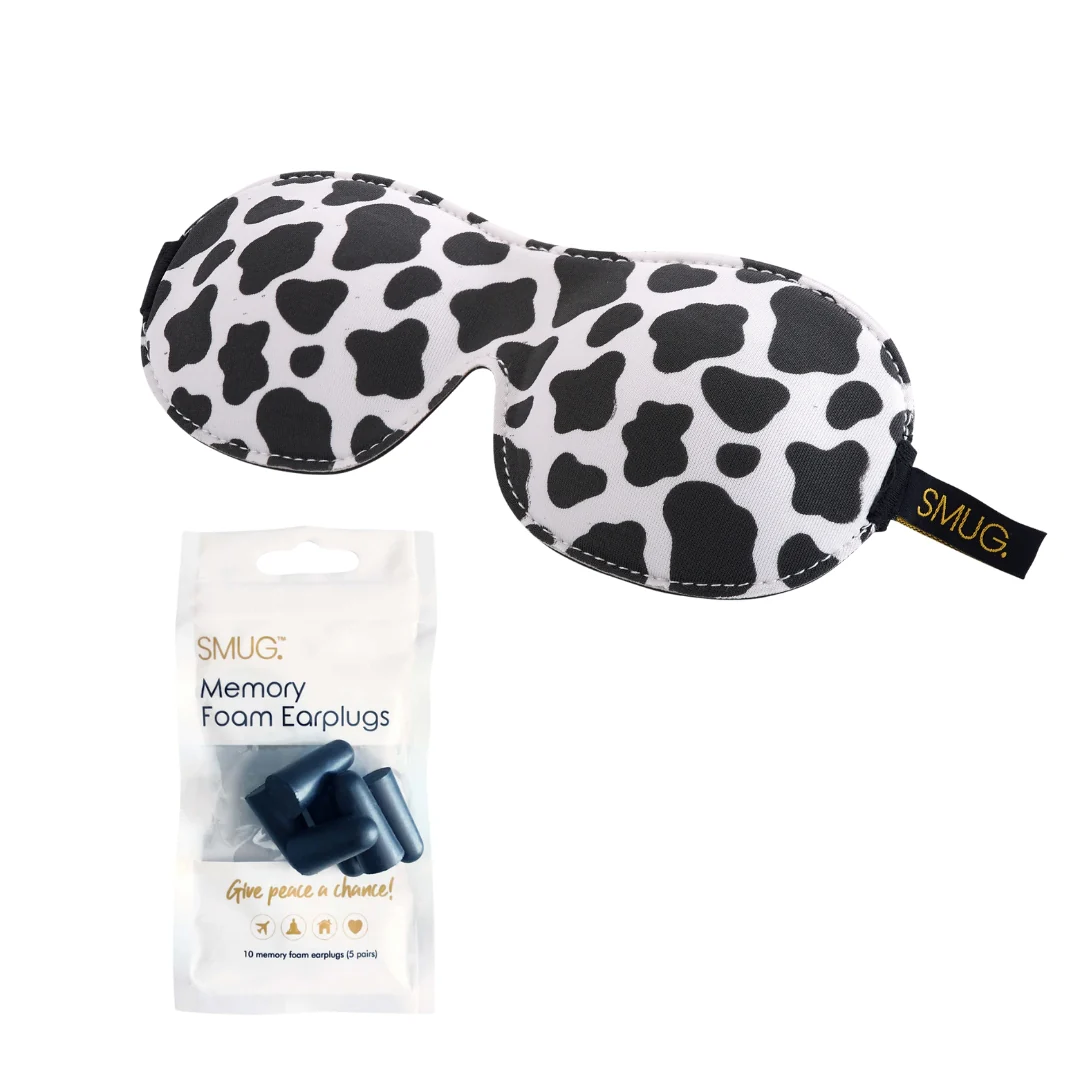 Contoured 3D Blackout Sleep Mask - Cow Print - Image 6