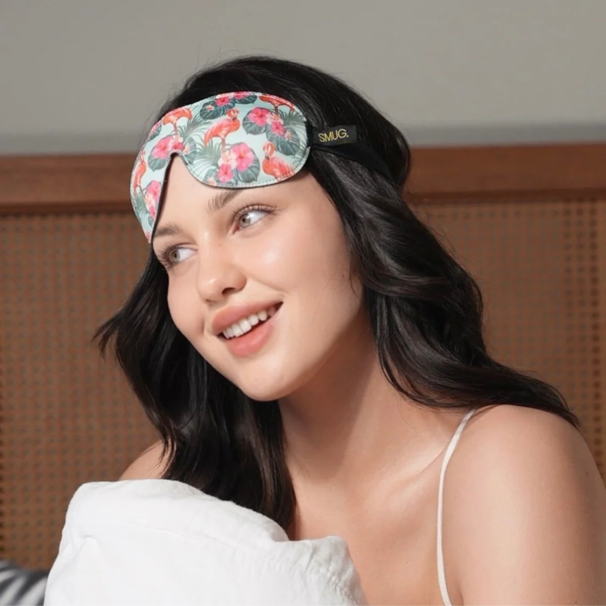 Contoured 3D Blackout Sleep Mask - Flamingo Print - Image 4