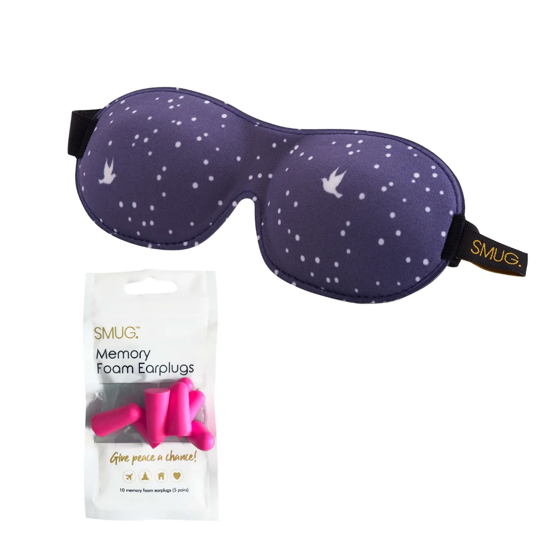 Contoured 3D Blackout Sleep Mask - Night Sky Print - Image 7