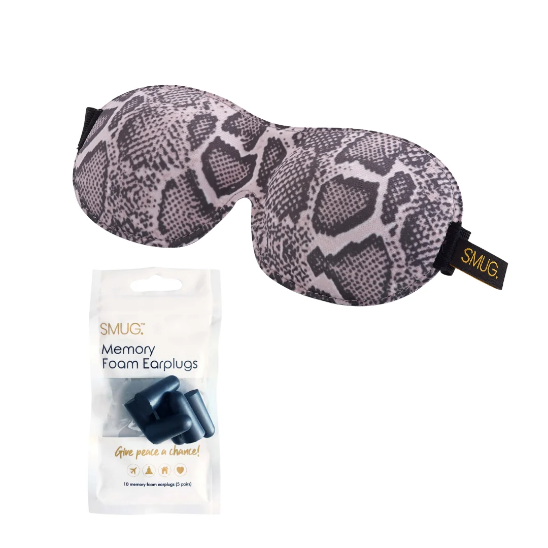 Contoured 3D Blackout Sleep Mask - Snake Print - Image 4