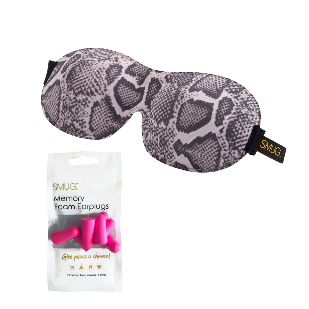 Contoured 3D Blackout Sleep Mask - Snake Print - Image 5