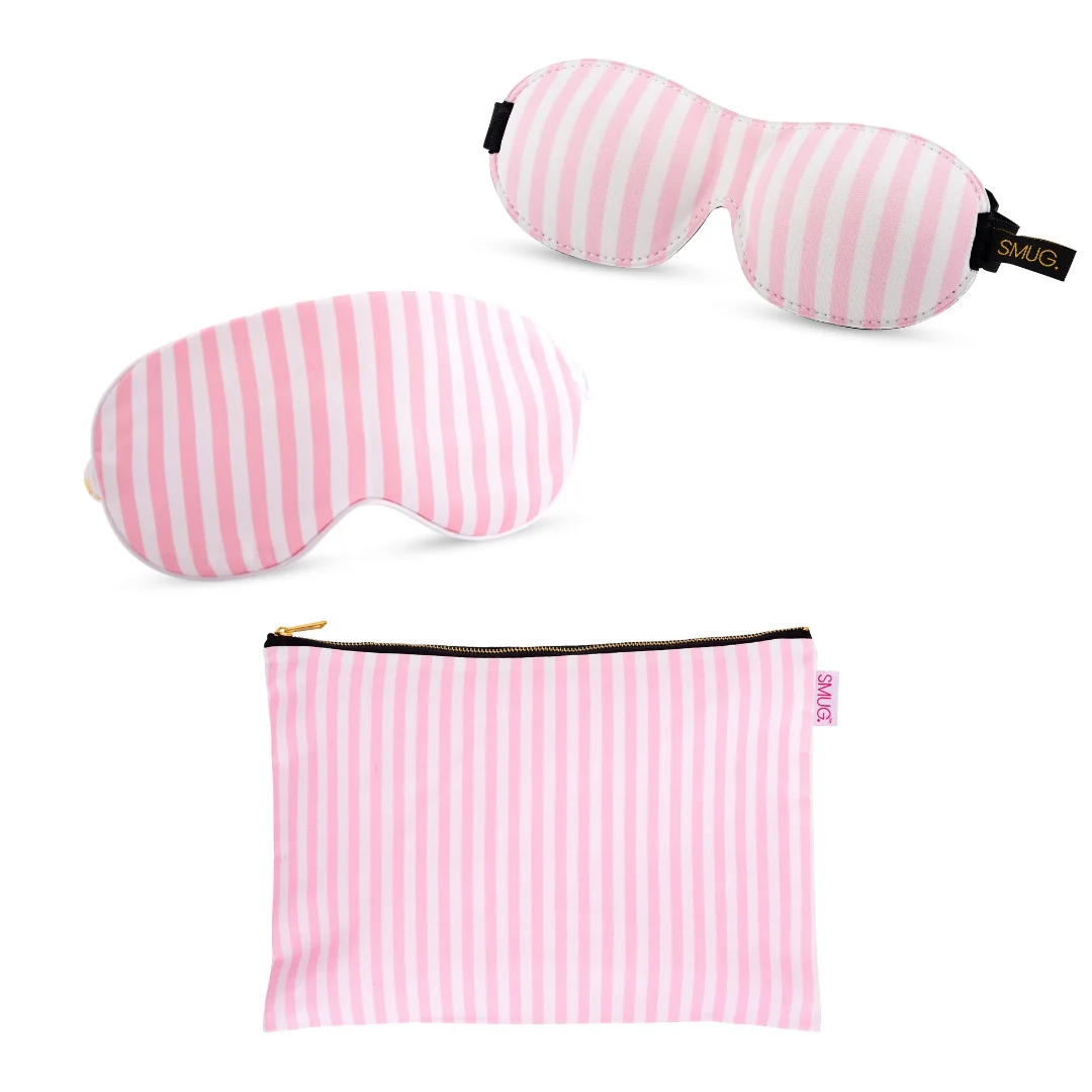 Contoured & Satin Sleep Mask Double Pack & Accessories Bag Set - Various Prints - Image 7