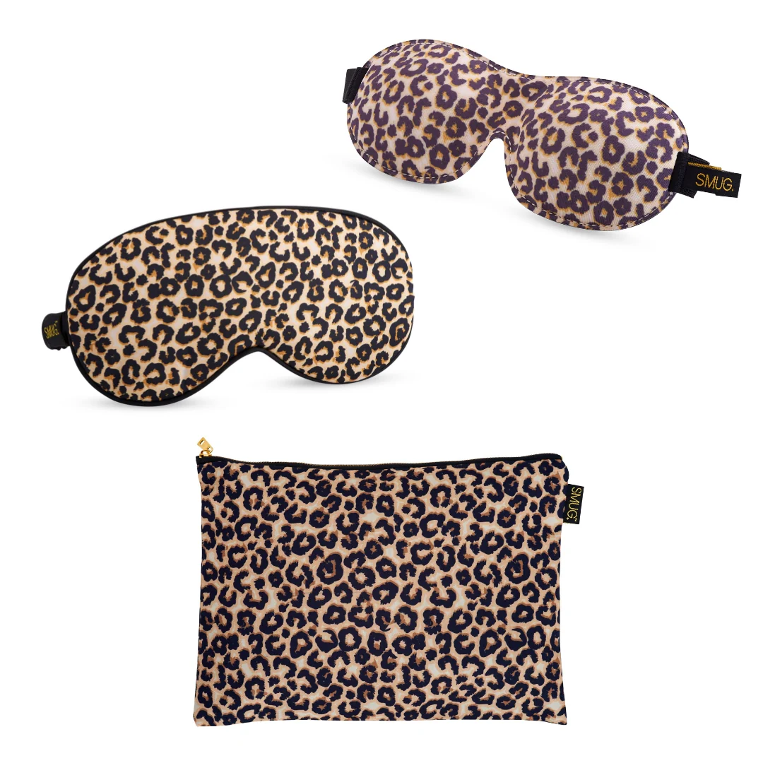 Contoured & Satin Sleep Mask Double Pack & Accessories Bag Set - Various Prints - Image 8