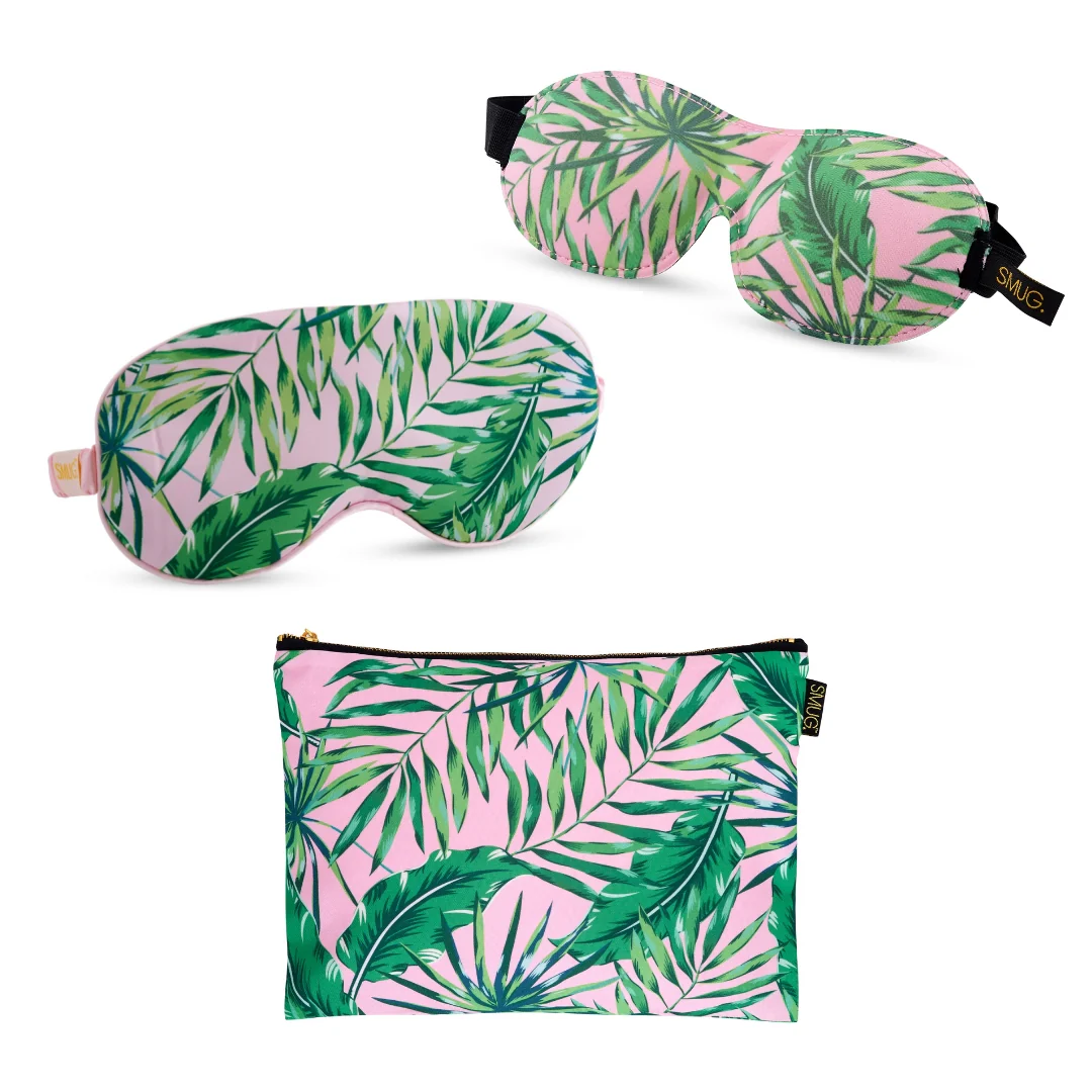 Contoured & Satin Sleep Mask Double Pack & Accessories Bag Set - Various Prints - Image 9
