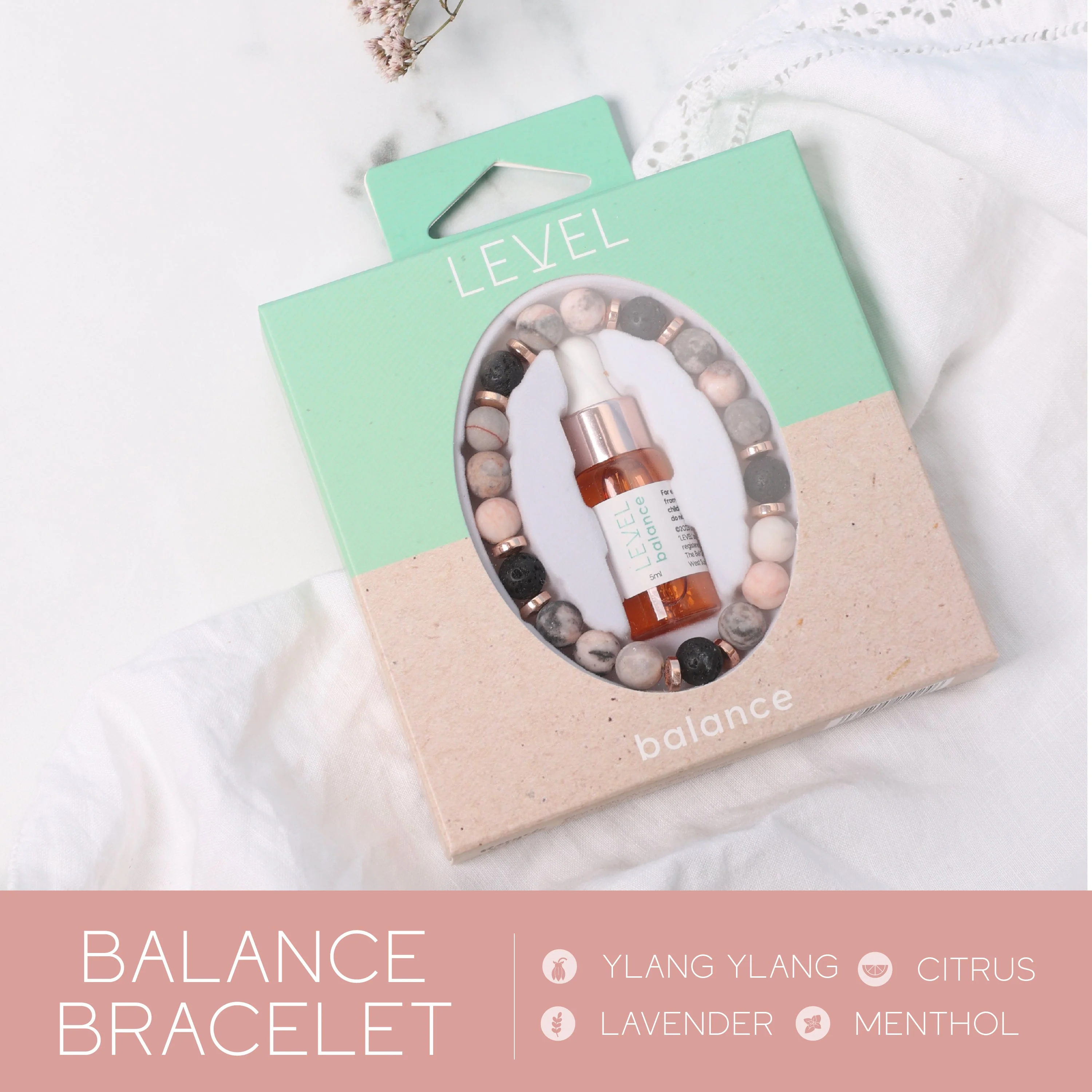 Lava Bead Aromatherapy Bracelet Set - Balance & Centre - Image 3