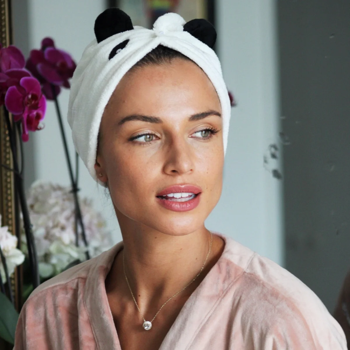 Novelty Hair Towel Wrap, Panda - Image 3