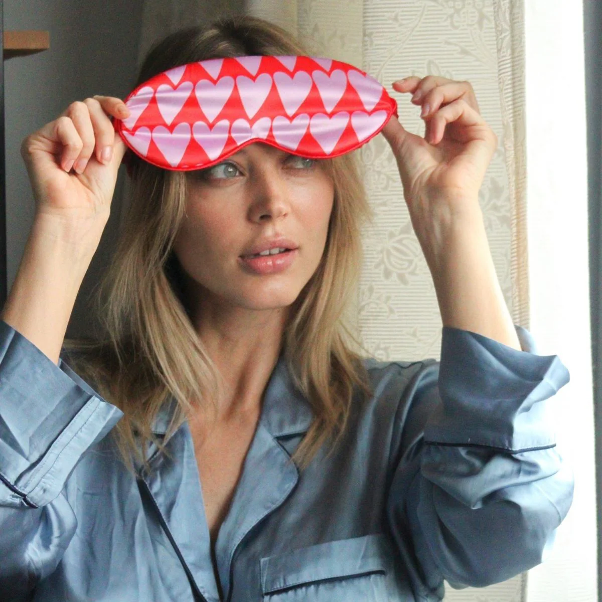 Satin Sleep Mask - Longheart Print - Image 3