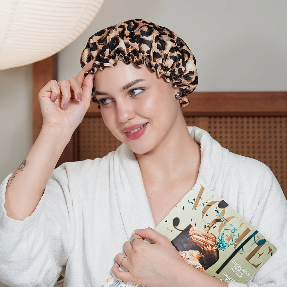 Shower Cap - Leopard Print - Image 3