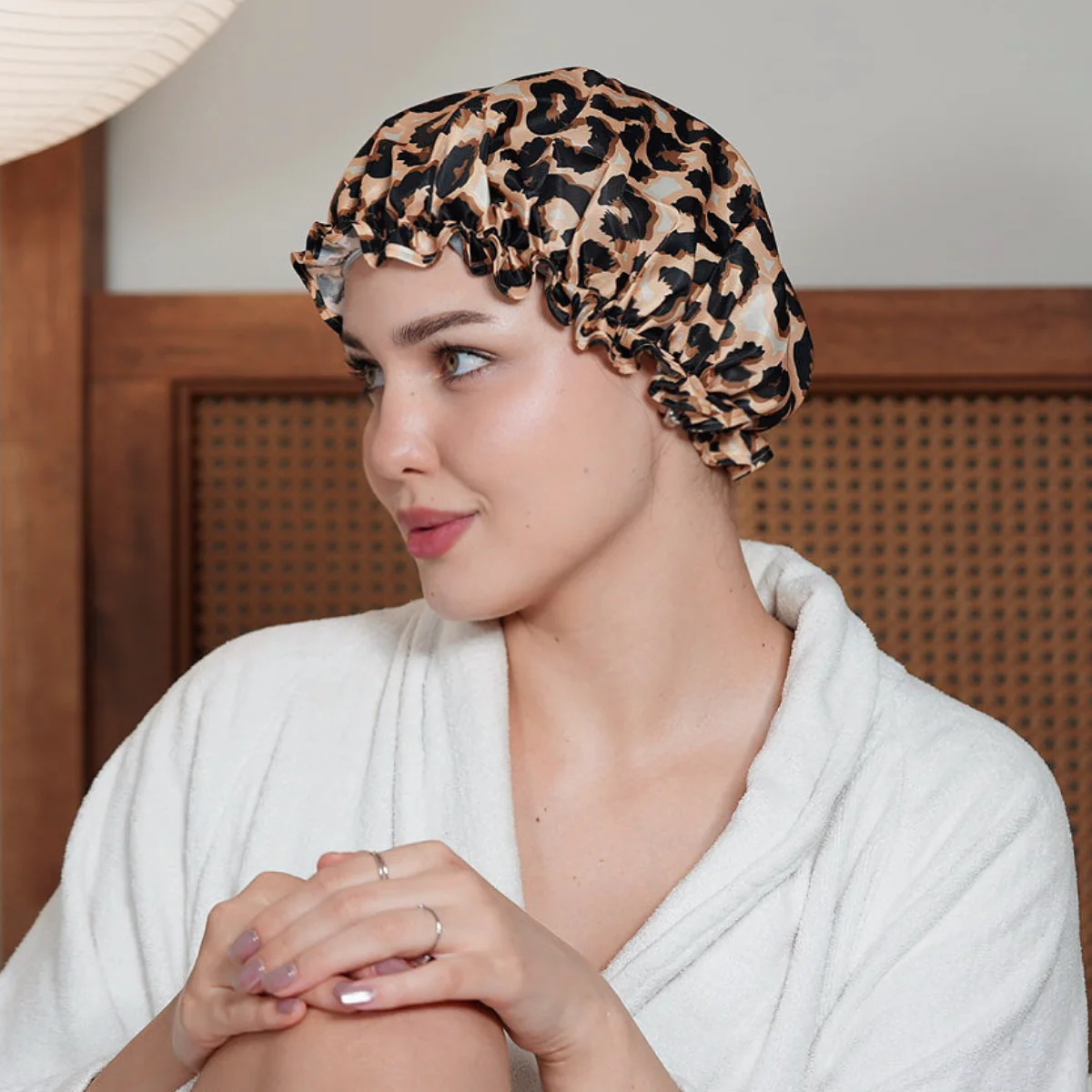 Shower Cap - Leopard Print - Image 4