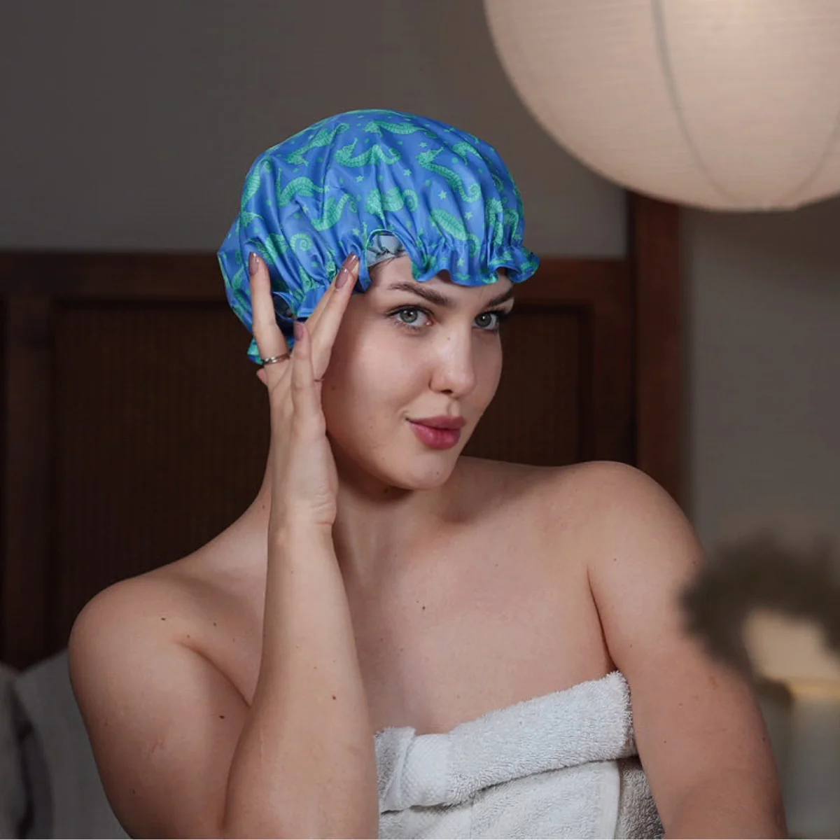 Shower Cap - Seahorse Print - Image 4