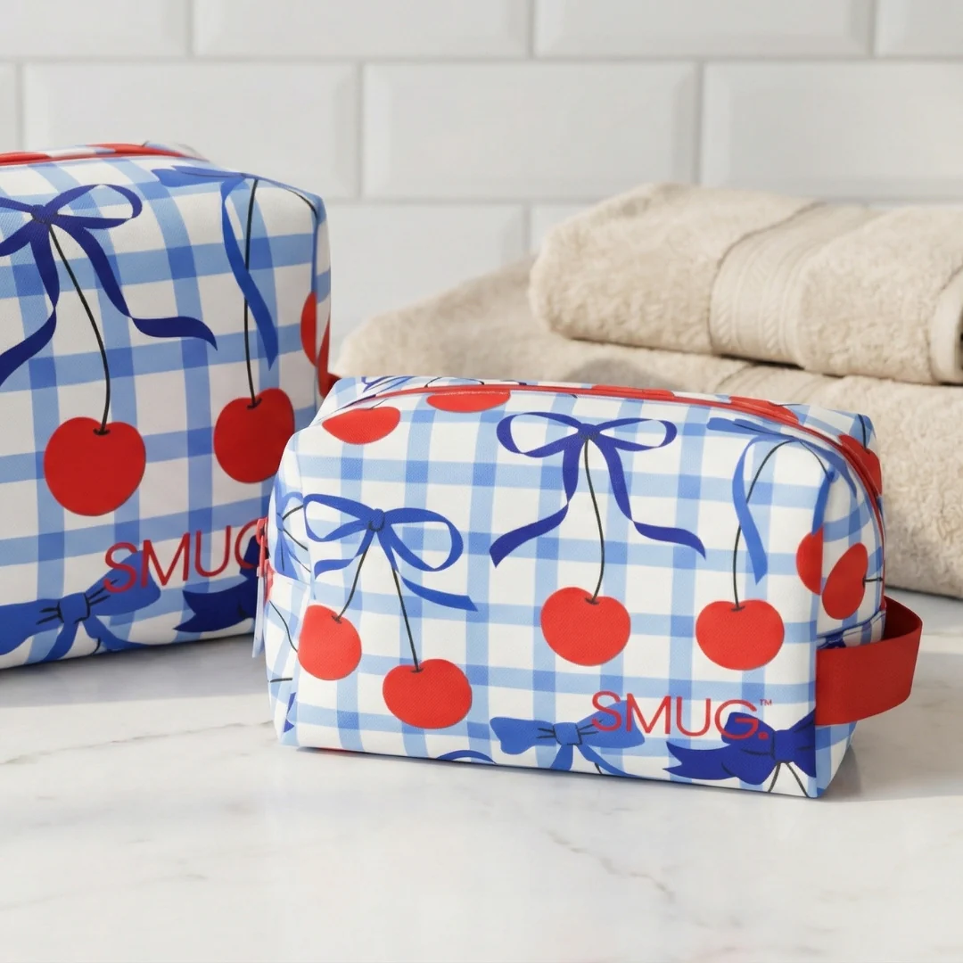 Toiletry Bag - Blue Cherries Print - Image 3